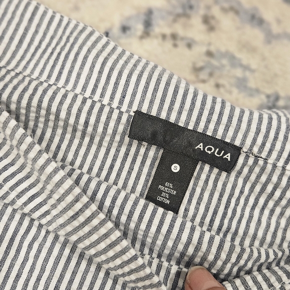 Aqua Black and White Striped Pants - Picture 5 of 5